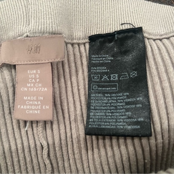 H&M Ribbed High-Waist Leggings Tan Neutral Size S - Picture 10 of 10